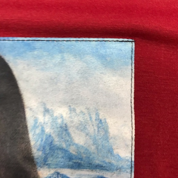 The Mona Lisa Bubblegum Red Graphic Tee T Shirt - Picture 3 of 8